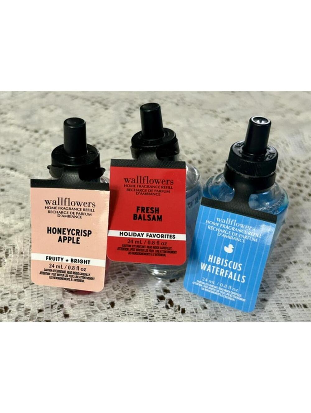 Wallflowers Home Fragrance Refill Set of 6 Honeycrisp Apple Balsam Hibiscus 2ea